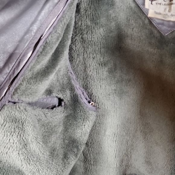 Bermans Gray Leather Jacket 80's - Picture 4 of 5